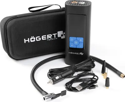 Produktbild von HÖGERT Technik Pumpe de Air elektrisch mit tragbarem Akku 145PSI 3 in 1, Mini Kompressor mit Power Bank de und LED-Licht, Kompressor de Air mobil, Pumpe de Fahrrad, Matratze, USB-C Ladegerät.