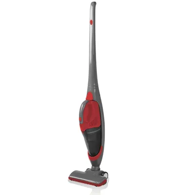Productafbeelding van Montiss Draadloze, oplaadbare 2-in-1 stofzuiger, model CVC639 Chicago, in de kleur rood, met turboborstel en zonder zak