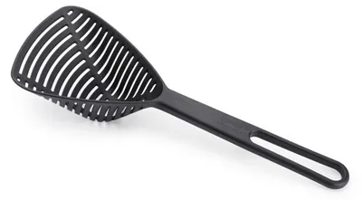 Image de Passoire Cuillère Joseph Joseph Duo Spoon Colander Noir, design moderne et fonctionnel, idéal pour l'égouttage des aliments légers, résistants et pratiques pour votre cuisine.