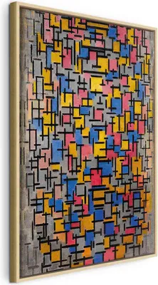 Produktbild von Italienischer Leinwand Leinwandbild - Composition (Piet Mondrian) 80x120 cm Reproduktionen l-G-10354-b-a