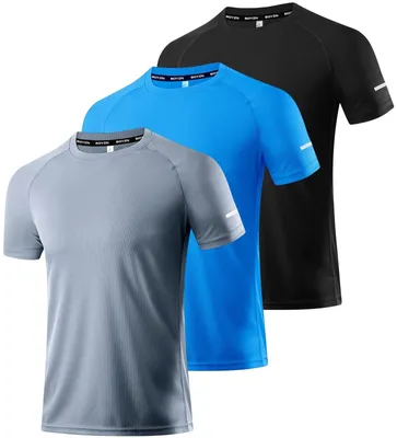 Immagine prodotto di Solidchoice - Magliette sportive da uomo, maniche corte, traspiranti e ad asciugatura rapida