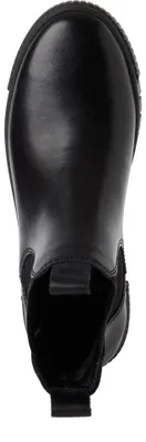 Produktbild von Tamaris Damen Stiefelette Chalsea Leder Zuglasche Profilsohle 1-25403-43, Größe:38 EU, Farbe:Schwarz