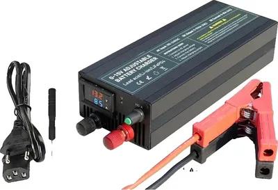 Produktbild von Hochstrom-Batterieladegerät, einstellbare Spannung 0-15V, einstellbarer Strom 0-60A, DT100A 12.8V Clip, EU-Stecker