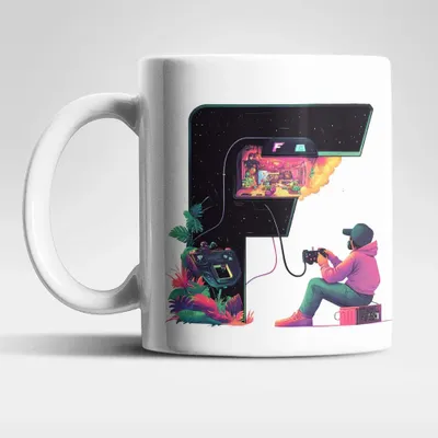 Produktbild von Name A bis Z Gamer Spieler Zocker Kaffeetasse Teetasse Tasse Geschenkidee – F
