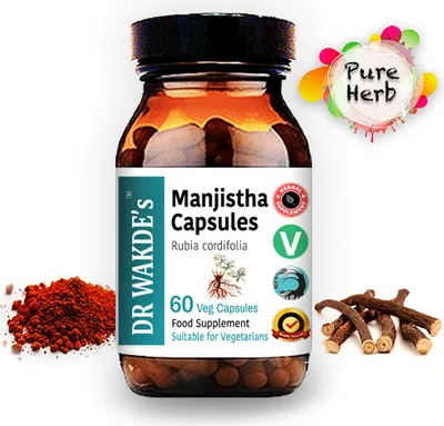 Image de DR WAKDE'S Manjistha Capsules (Rubia cordifolia) | 60 Vegi Caps | Supplément ayurvédique | Végétalien | 100% Herbes | Rabais de quantité | Expédition le jour même