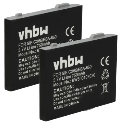 Produktbild von vhbw 2x Akku kompatibel mit Siemens CX70, CX65, CX70 emoty, CXI65, CX66, CV75, CV72, CX75, CXI70 schnurlos Festnetz Telefon (750 mAh, 3,7 V, Li-Ion)
