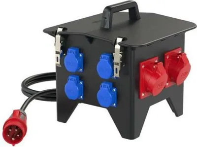 Productafbeelding van PCE Mobiler - Volrubberdistributeur, type BV 3x16/5, 4xSSD, 2 meter, 5G2.5St16, H0, met beschermkap
