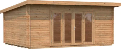 Produktbild von Palmako Gartenhaus Lea 19,4 m² - 44 mm Hellbraun tauchimprägniert