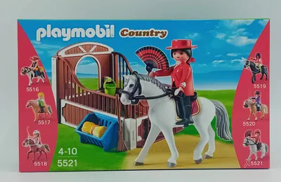 Produktbild von PLAYMOBIL 5521 Andalusier mit weiß-brauner Pferdebox Pferd
