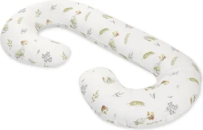 Image de Coussin de grossesse C pour femmes enceintes en couleur naturelle - Housse en coton amovible et design ergonomique pour le somme