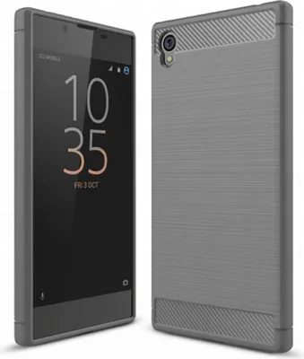 Produktbild von Sony Xperia Z6 TPU Case Carbon Fiber Optik Brushed Schutz Hülle Grau
