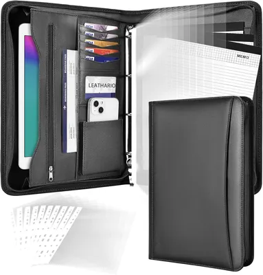 Produktbild von Dokumentenmappe A4, mit 10 Hüllen und 3 Notizblöcken, Ringbuch, für Büro