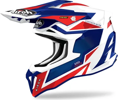 Produktbild von Airoh Strycker Axe Carbon Motocross Helm, blau/rot, XS (53/54)