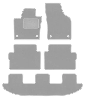 Produktbild von Velours-Fußmatten für Volkswagen Sharan II 2010- (Minivan) – 4-tlg, Grau, passgenau – Wielganizator OSLO – Ausführung W0021