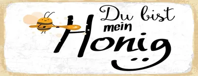 Produktbild von vianmo Blechschild 10x27 cm du bist mein Honig Bienen