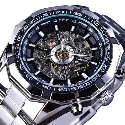 Image de Montre Homme FORSINING TO-14529 Argenté / Noir - Élégance et Précision KP14529