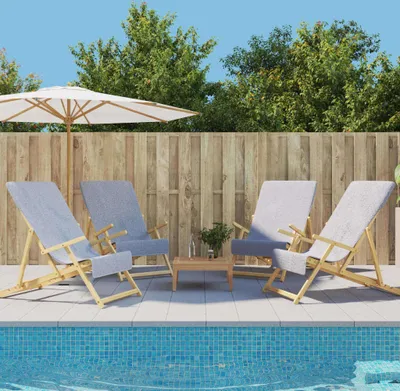 Produktbild von Strandtücher 4 Stk. Grau 60x135 cm Stoff 400 GSM , Strandtücher Design 2024