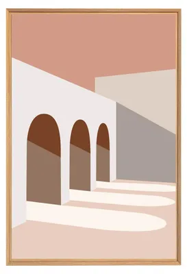 Image de Tableau mural encadré architecture 65x97 cm, Tableau mural moderne pour décoration intérieure
