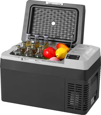 Obrázek produktu pro SucceBuy Přenosná autochladnička, 12 V autochladnička, 25 l/26,4 QT, jednozónová mraznička, nastavitelná teplota od -4℉ do 68℉, kompresorová chladnička pro domácnost, outdoor, kempování, karavan, auto
