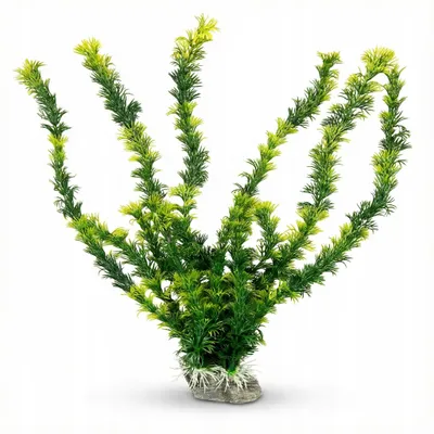 Produktbild von Aquarium Kunstpflanze mit Stein, künstliche Pflanze für Aquarium, 33 x 20 cm, realistische Deko, sicher für Fische