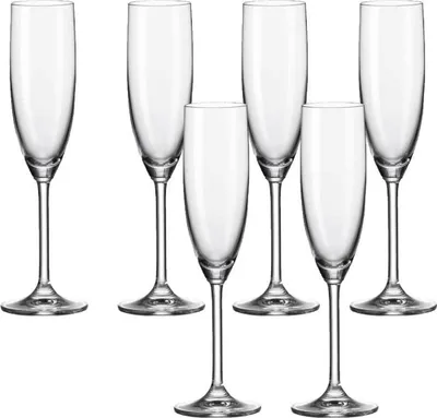 Produktbild von Leonardo Daily Sekt-Gläser 6er Set, Sekt-Kelch mit Stiel, spülmaschinenfeste Sekt-Kelche, Höhe 24,5 cm, 200 ml, 063314