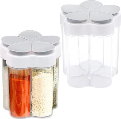 Produktbild von Kunststoffen Krümelstreuer - 5-in-1 Krümelstreuer - Transparent - Gewürze Salz Pfeffer - Grill Picknick Camping - Pfefferstreuer