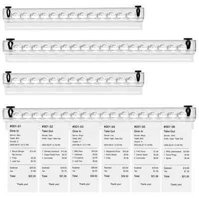 4 Belegclips, selbstklebend, 30 cm + 20 cm, transparent