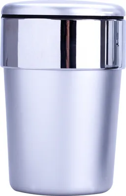 Produktbild von AUTO ASCHENBECHER mit Deckel LED Licht Autoaschenbecher Windaschenbech KFZ 12 (Silber)