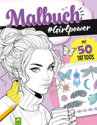 Produktbild von Malbuch Girlpower mit 50 Tattoos
