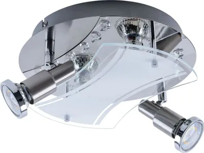Produktbild von LED Deckenleuchte Nickel 4 Flg. Kristalloptik Dekorglas GU10 austauschbar 1600lm