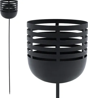 Produktbild von 2.06 Windlicht Gartenstecker in schwarz - ca. 100 cm x Ø 14 - Garten Deko Stecker