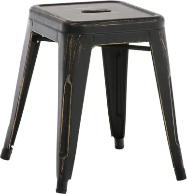 Produktbild von Hocker HLO-CP82 antik  schwarz-gold