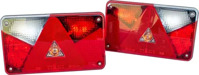 Produktbild von ASPÖCK Multipoint V LED Rückleuchten Set Links Rechts 7 Funktionen 12 V 238 x 140 x 55 mm IP54 Bajonett Anhänger E9 ADR für Anhänger
