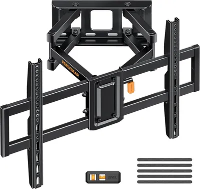 Image de Perlegear Support TV mural pour écrans de 37-82 pouces - pivotant inclinable Support TV universel - Max VESA 600x400mm Noir