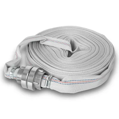 Produktbild von EBERTH 1" Feuerwehrschlauch Flachschlauch mit Storz Kupplung, Schlauch Länge 20m, Durchmesser 1 Zoll, Gewebeschlauch, Industrieschlauch