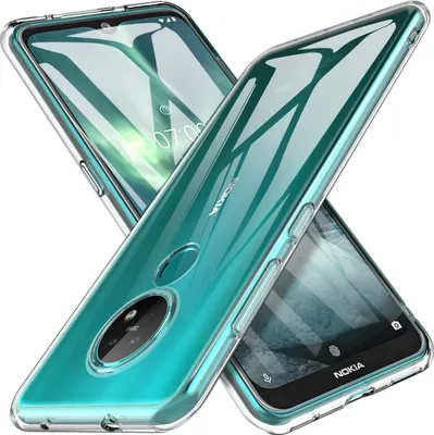 Two transparent phone cases are shown diagonally against a white background.