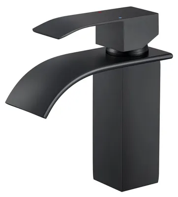Obrázek produktu pro Baterie do umyvadla, model "vodopád", černá, 85 mm, nerezová ocel