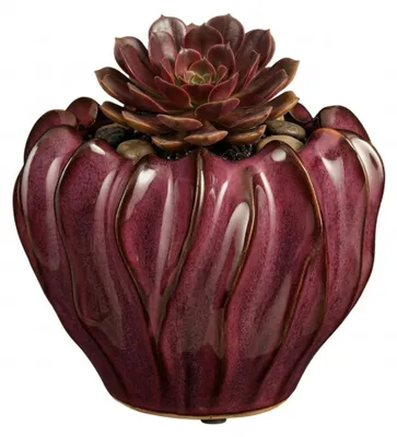 Produktbild von Mica Decorations Pflanzen-/Blumentopf Thom - bordeauxrot - Keramik - 15 x 19 cm