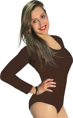 Produktbild von Damen Body aus Baumwolle, Bodysuit, braun Gr. M