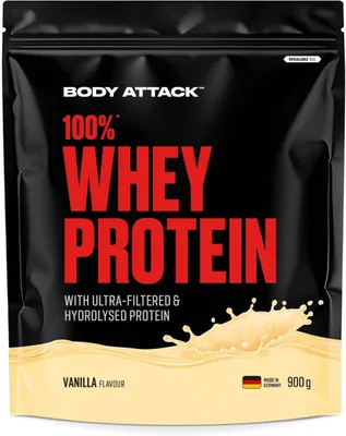 Produktbild von Body Attack 100 % Whey Protein – 900 g Vanilla