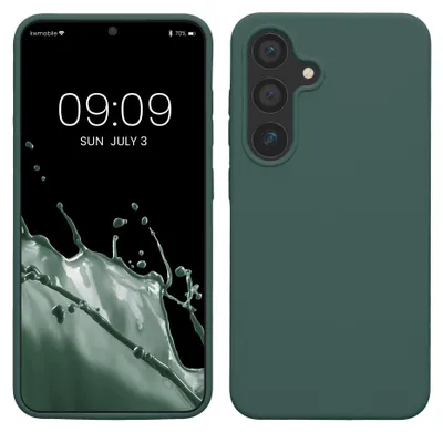 Produktbild von kwmobile Handyhülle für Samsung Galaxy S25 Hülle - Case Silikon - Kabelloses Laden - Schutzhülle Cover in Blaugrün