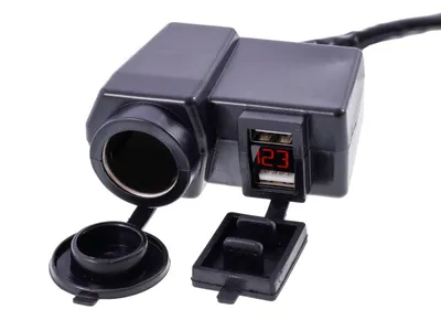 Obrázek produktu pro 2x USB Nabíječka Motocyklu s Voltmetrem