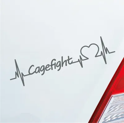 Produktbild von Auto Aufkleber Cagefight Herzschlag Kampfsport Boxen Sport Liebe 19x5 cm Grau Sticker Heckscheibenaufkleber