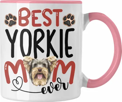 Produktbild von Trendation - Yorkie Mom Besitzerin Tasse Geschenk Lustiger Spruch Geschenkidee Besitzerin Yorkie Mama (Rosa)