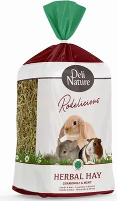 Zdjęcie produktu dla Deli Nature Rodelicious Herbal Hay Chamomile & Mint - sianko ziołowe z rumiankiem i miętą 600g Deli Nature
