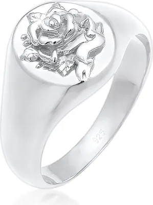 Produktbild von ELLI Damen Siegelring mit Rosen-Motiv