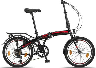 Aurelia 20 Zoll Kinderfahrrad Jungen | Felgenbremse Schwarz/rot | Verstellbar Sattel & Lenker