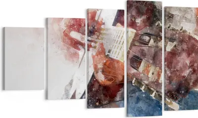 Produktbild von Bild auf Leinwand - Leinwandbild - Gitarre Musik - 100x60cm - Wand Bild - Wanddeko - Wandbilder - Leinwanddruck - Bilder - Kunstdruck - Wanddekoration - Leinwand bilder - Wandkunst - EG100x60-4000