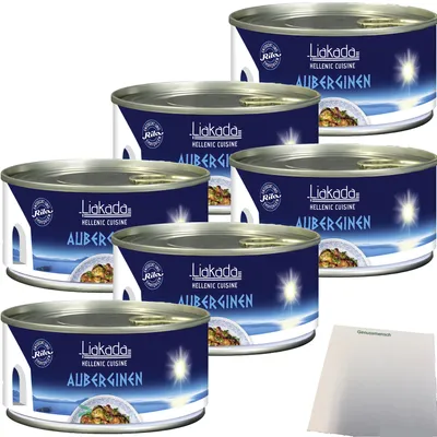Produktbild von Liakada Auberginen mit Zwiebeln in Öl 6er Pack (6x280g Dose) + usy Block