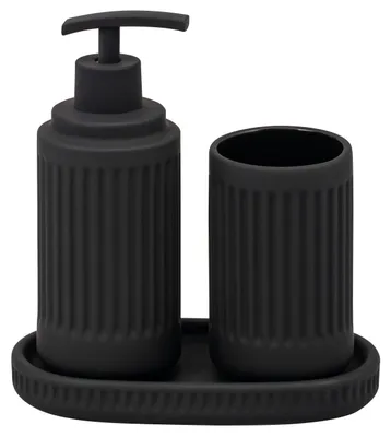 Produktbild von eluno Bad-Accessoires Set CASCINA 3tlg. bestehend aus 1x Seifenspender, 1x Becher, 1x Schale, aus Keramik